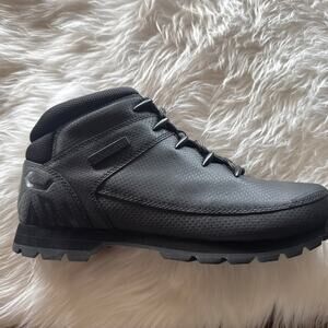 Timberland Euro Sprint Mid Hiker Black Black Nubuck Boots Mens Sz 10 M